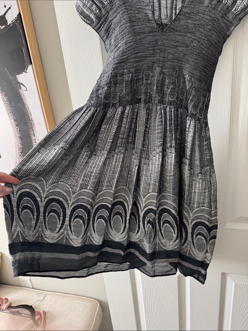 Silver Patterned Dress - Picture 4 of 5